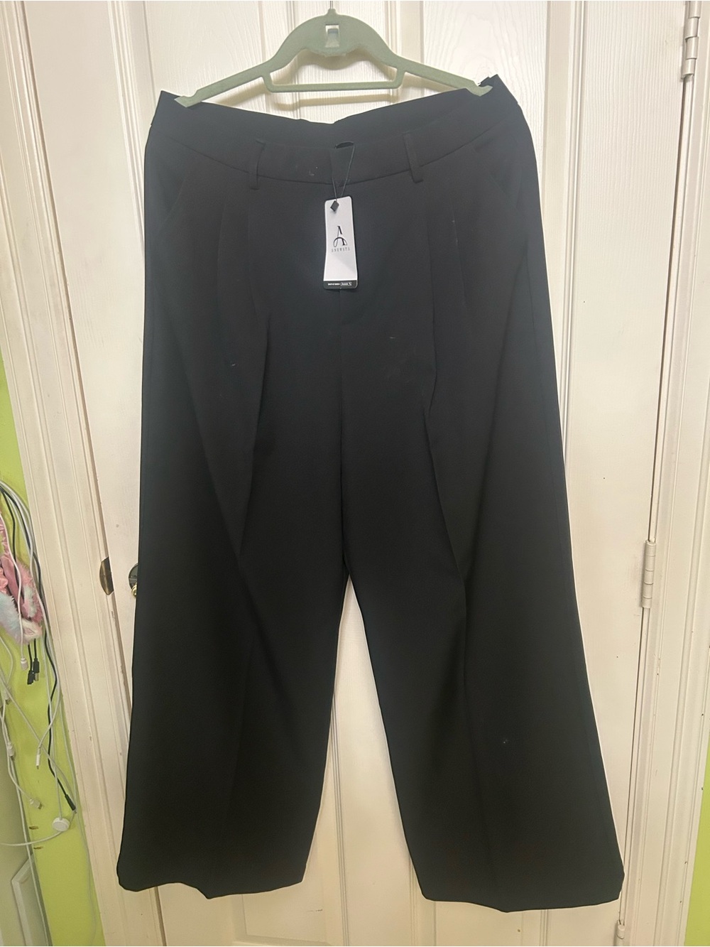 Men’s Black Wide-Leg Dress Pants - Unbranded